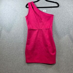 Superdown Womens Pink One Shoulder Cutout Mini Bodycon Dress Size S 917-28